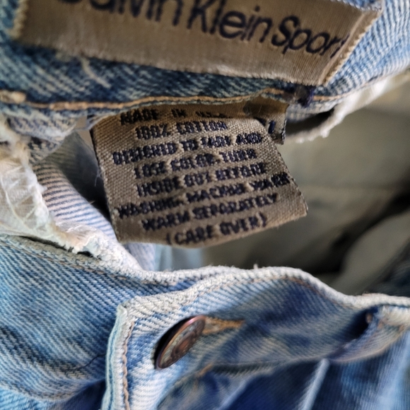 80s Calvin Klein Jeans Mens 31 Blue Denim Straight Leg Pleated 80s USA Made - Picture 11 of 13